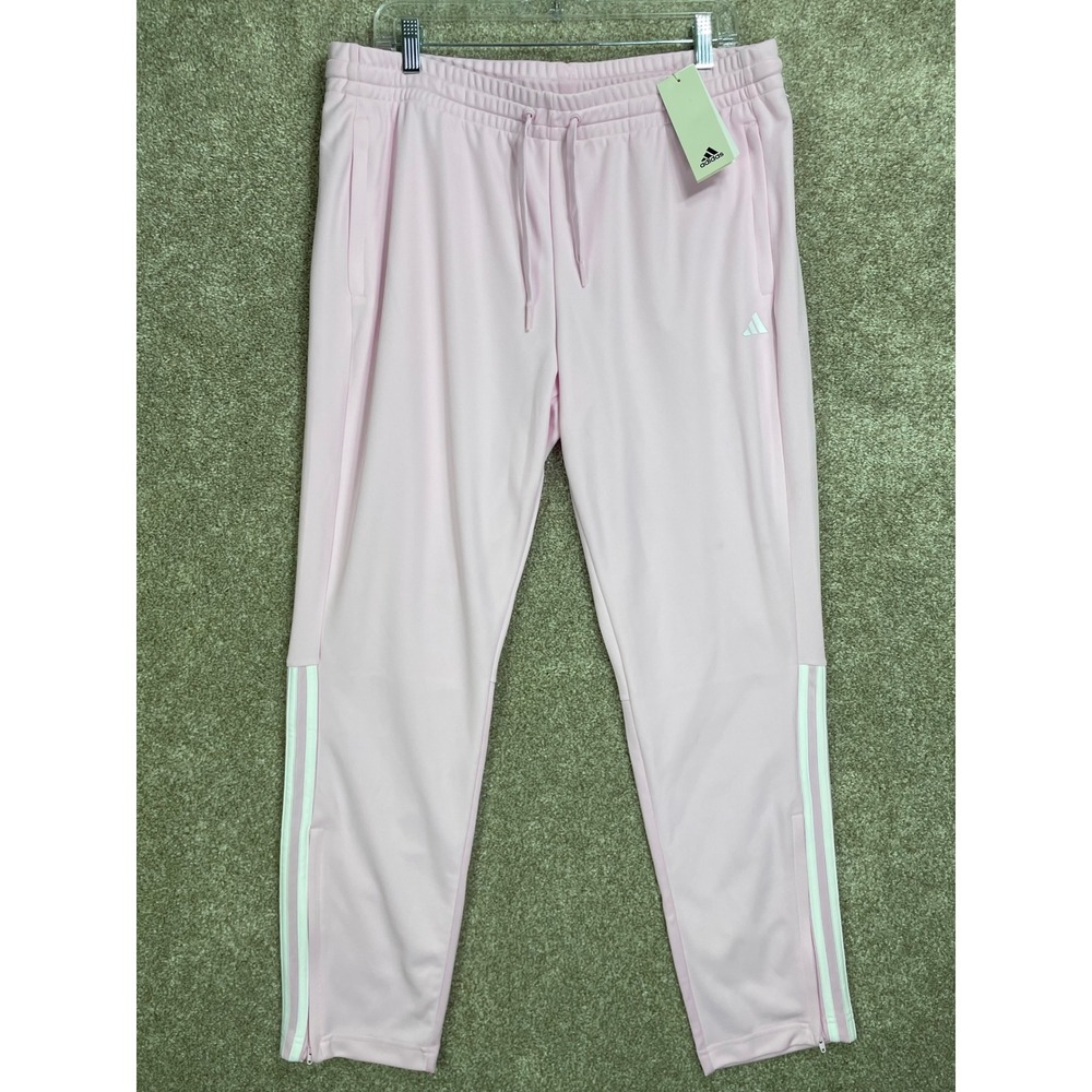 Adidas Dayready Tiro 3-Stripe Ankle Zip Track Pants Women XL Pink Athletic NEW